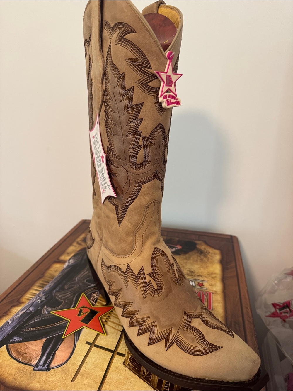 Tan Embroidered Western Cowboy Boot